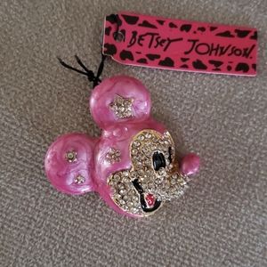 NWT Betsey Johnson Enamel Mickey Mouse Brooch/Pin